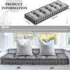 Bench Cushions for Indoor Furniture 36x14 in Velvet Kitchen Dining Piano Window Seat Cushion, Tufted Patio Porch Swing Thicken Bench Pad Memory Foam(Gray)