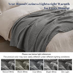 PHF 100% Cotton Muslin Throw XL Blanket Large 50" x 70", 4-Layer Lightweight Gauze Throw, Breathable Cloud-Soft Minimalist Blanket for Bed, Couch, Camping & Baby, Greyish Black, Ideal Gift
