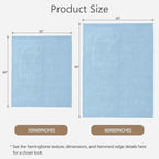 Knitted Throw Blanket 60"X80", Light Blue Knit Throws for Bed, Super Soft Boho Chevron Blankets for Couch Sofa Chair Room Decor, Textured Decorative Farmhouse Cozy Lightweight