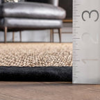 nuLOOM 2' 6" x 10' Elijah Seagrass Area Rug, Black, Solid Farmhouse Style, Cotton Bordered, Basketweave, Natural Fiber, For Bedroom, Dining Room, Living Room, Hallway, Office, Kitchen, Entryway