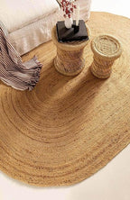 MDS Pack of 1 Handwoven Braided Jute Area Rug 2x8 feet Oval - 100% Natural Burlap Reversible Accent Rugs for Home Decor, Living Room, Doormat, Kitchen, Entryway Rug, Rustic, Farmhouse (2'x8')