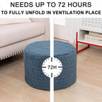 Round Pouf Ottoman 20 x 20 x 14 Inches Boho Poof Home Decor Floor Pouffe Ottoman Foot Rest for Couch Sofa Bean Bag Chairs Living Room Bedroom (Misty Blue)
