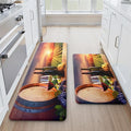 MAYHMYO Grape Wine Kitchen Mat Set of 2 - Anti Fatigue Mats for Kitchen Floor - Non Slip Cushioned Rugs for Standing (17.3"×29"+17.3"×47"-0.4")