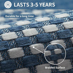Large Kitchen Runner Rugs Long Kitchen Mat Non Slip Washable, Super Absorbent Soft Chenille Braided Kitchen Mats for Floor, Rubber Backing Kitchen Sink Standing Mat, Easy Clean, Blue 36"x71"