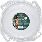Curtis Wagner Plastics Wire Coco Hanging Basket Drip Pans (5-Pack) | Clear, Round (12” - 14" Top, 3.75" Depth) Hanging Plant Tray Saucer with Built-in Hooks & Water Catcher for Indoor & Outdoor