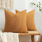 MIULEE Pack of 2 Decorative Burlap Linen Spring Throw Pillow Covers Farmhouse Pillowcases Modern Rustic Woven Textured Cushion Cover for Sofa Couch Bed 20x20 Inch Hazel
