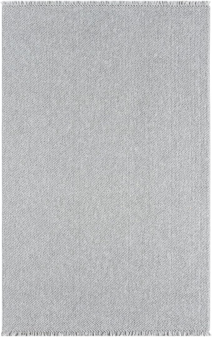LUXE WEAVERS Solid Machine Woven Gray 6x9 Area Rug, Indoor Stain-Resistant Carpet