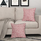 Pink Pillow Covers 16x16 Set of 2 Vintage Floral Rustic Old Style Cute Flower Print Decorative Outdoor Pillowcases Seasonal Farmhouse Throw Cushion Case Decor for Couch Sofa Bed
