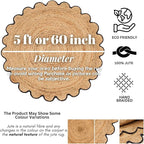 Hand Woven Braided Jute Rug - 5' Round - Reversible Farmhouse Dining Room Rug, Living Room, Bedroom, Kitchen - Natural Decorative Floor Boho Entry Area Rugs - 5 Foot Round Rug
