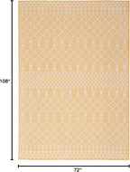 Nourison Home Positano Yellow 6' x 9' Area Rug - Easy Clean, Non Shedding, Bed Room, Living Room, Dining Room, Kitchen (6' x 9')