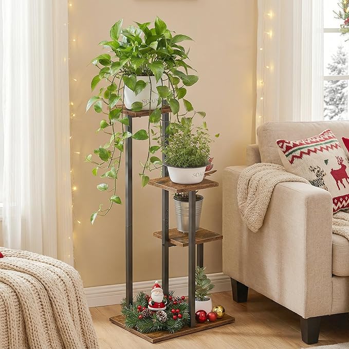 3 Tier Plant Stand Indoor, Tiered Plant Stands for Indoor Plants Multiple, Corner Flower Stand for Living Room, Multi-Layer Vintage Design Plant Shelf