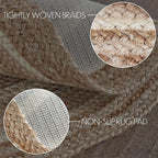 VHC Brands Jute Rug with Pad, Natural & Crème, 3 Feet Round