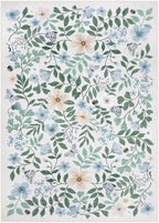 Lahome Reverie 5x7 Light Blue Rugs for Girls Room, Washable Boho Floral Rug Nursery Decor, Non-Slip Thin Carpets for Kids Bedroom, Teen Girls Retreat Nook, Dorm Room, Playroom