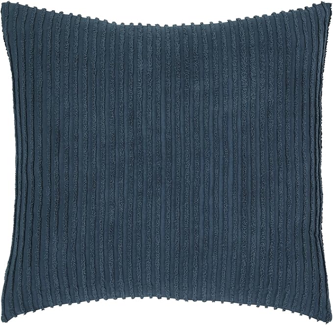 Better Trends Chenille Bedspreads Queen Size, Teal 100% Cotton Chenille Stripe Design Tufted Bedding Coverlet Soft Lightweight, 102"x110" with 2 Sham 3 Pieces Set Jullian Collection