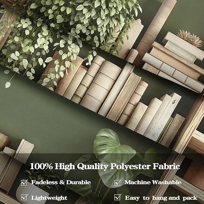 Accnicc Green Plant Bookshelf Tapestry Botanical Bookshelf Tapestries Wall Hanging Modern Potted Plants Bookshelf Backdrop Extra Large Tapestry for Bedroom Living Room Dorm 90 x 68 inch