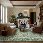 8x10 Washable Area Rugs Ultral Soft Non-Slip Stain Resistant Vintage Boho Large Carpet for High-Traffic Living Room & Dining Room