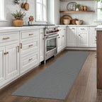 EARTHALL Woven Runner Rug 2x7 Ft Washable Runners for Hallways Cotton Non Slip Rubber Backed Kitchen Runner Braided Indoor Floor Carpet for Entryway, Hallway, Kitchen, Bedroom, Dark Gray