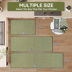Kitchen Mats for Floor, Super Absorbent Kitchen Rugs Non Slip Washable, Rubber Backing Soft Chenille Braided Kitchen Runner Rug Standing Mat Sink Mat, Easy to Clean, Green 17"x30"