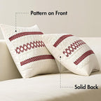 MIULEE Set of 2 Christmas Burgundy Boho Decorative Lumbar Pillow Covers 12x20 Inch Farmhouse Rustic Couch Throw Pillows Modern Cotton Cushion Covers Retro Macrame Woven Home Decor for Bed Sofa Chair