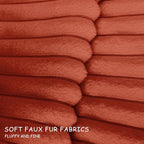 2 Pack 12x20 Pillow Cover Velvet Pillow Covers, Faux Fur Oblong Throw Pillow Covers for Living Room Decorations Throw Pillow Case, Throw Pillow Cover Cushion Cover for Home Sofa Bedroom Car, Rust