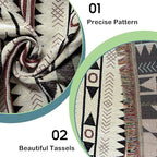 Hopstar Aztec Throw Blanket Navajo Indian Blankets and Throws Boho Western Decor Couch Cover Blanket for Bed Sofa Living Room Beach Travel 51"x71" (Geometry Thicken)
