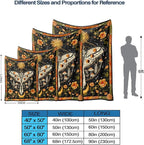 Lifeel Orange Moth Throw Blanket, Retro Boho Flower Butterfly Sun Moon Star Aesthetic Cozy Decor Nap Blankets Gift Sofa Bed Couch Chair or Dorm Throws 40×50 inches