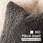Foindtower 2 Pieces 20x20 Inch Dark Gray, Faux Fur Throw Pillow Cover Accent Sherpa Furry Pillow Covers Fuzzy Soft Pillowcases Cozy Sheepskin Decorative Fleece Cushion Case for Bed Couch Living Room