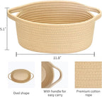 ABenkle Small Basket with Handles - Decorative Durable Rope Woven Storage Bin Shelf Storage Organizer Cube, Easter Baby Gift Basket, 12"x8"x5"