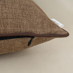 Yangest Patchwork Pillow Cover 20x20 Inch Luxury Cotton and Linen Cushion Cover Faux Leather Pillowcover for Couch Bedroom Living Room, Brown