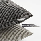 MIULEE Timeless Neutral Pillow Covers 16x16 Inch Set of 4 Mid Century Modern Grey Throw Pillows Rustic Corduroy Couch Pillowcases Nordic Home Decor for Sofa Living Room Bed