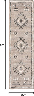 SAFAVIEH Kilim Collection Runner Rug - 2'3" x 8', Grey & Black, Tribal Boho Design, Handmade Flatweave Premium Jute, Ideal for The Living Room, Bedroom, Dining Room (KLM762F-28)