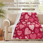 Valentines Heart Blanket Soft Flannel Lightweight Valentine Pink Love Hearts Throw Blanket Cozy Warm Blankets All Seasons Living Room Decor for Kids Adults Use On Sofa Couch Bed Office 40x50 inch
