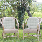 Tiita Stripe Patio Seat Cushions 22"x22" Round Chair Pads Home Floor Cushion Window Pad Set of 2 Throw Pillows Indoor/Outdoor, Green