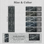 Black White 2x8 Kitchen Runner Rug, Washable Non Slip Hallway Entryway Runner Indoor, Low Pile Vintage Medallion Distressed Carpet Runners 8ft for Bedroom Bedside/Laundry Room/Bathroom