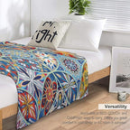 Boho Floral Throw Blanket Colorful Bohemian Mandala Blanket for Sofa Bed Couch Chair Or Dorm 40"x50"
