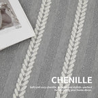 Couch Cover for Dogs, Boho Sofa Covers for 3 Cushion Couch, Chenille Sofa Slipcover for Pets Washable, L-Shape Sectional Loveseat Cover Soft Throw Blankets with Tassels(71x118,Striped Grey)