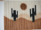 Large Macrame Wall Hanging Macrame Wall Decor 57" W x 35" L Desert Cactus Tie-Dye Large Boho Yarn Wall Decor Scale Wall Art Home Decor