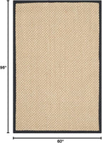 SAFAVIEH Area Rug 5x8 - Natural Fiber Collection - Maize & Black, Sisal, Woven Design with Border (NF141A)