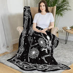 Skull Throw Blanket, Black and White Soft Cozy and Warm Couch Blankets Gift for Skull Lover, Decorative Blankets for Sofa Couch Bed, Black White 50×60 inches