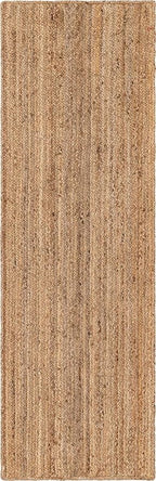 Unique Loom Braided Jute Collection Area Rug - Dhaka (2' 7" x 8' Runner, Natural)