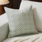 Floral Pillow Covers 20x20 Pillow Cover Block Print Couch Pillows for Living Room Decorative Neutral Accent Throw Pillow Covers, 1PC, Olive Green