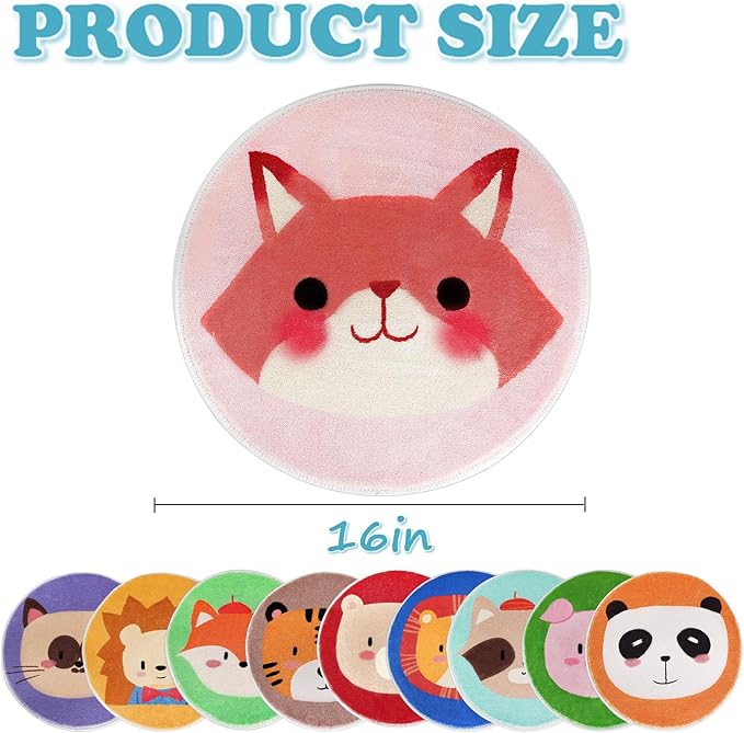 10 Pcs Kids Carpet Circle Seats 16" Kids Classroom Rug Floor Cushions Round Soft Warm Floor Rug Mat for Classroom, Home School Story Time, Group Activity Educational Learning Playing Areas (10)