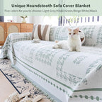 Houndstooth Sofa Covers Washable, Boho Couch Cover for Dogs Washablee, Sofa Blanket Cover, Medium Couch Covers for Recilner&Chair(1pc/Green/71×71")