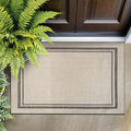 Beverly Rug Easy Jute Bordered Entry Rug 2x3 Washable Durable Indoor Outdoor Area Rugs for Living Dining Room Patio Office Stain Resistant Non Shedding Casual Indoor Outside Carpet 2 x 3 Off-White