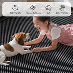 3x5 ft Area Rug Entryway Runner Rug Non Slip Washable, Boho Woven Kitchen Runner Rugs Door Mat Entry Rugs Carpet for Indoor Foyer Backdoor Hallway Floor Bedroom Living Room, Black