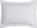 Better Trends Rio Collection is Super Soft and Light Weight in Floral Design 100% Cotton Tufted Unique Luxurious Machine Washable Tumble Dry, Standard Sham, White