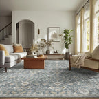 Washable Rugs for Living Room: 9x12 Area Rugs for Bedroom Ultral Soft Non-Slip Stain Resistant Vintage Boho Large Carpet for High-Traffic Dining Room - Farmhouse Decor