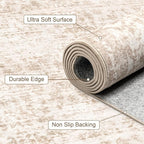 4x6 Area Rugs for Living Room: Washable Rug Soft Vintage Boho Medallion Carpet Indoor Non-Slip Stain Resistant Large Carpets for Bedroom Dining Room Farmhouse Nursery Home Office Black Gold