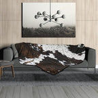 aportt Cow Print Blanket Soft Flannel Lightweight Cowhide Western Throw Blanket Cozy Warm White Brown Cow Blankets All Seasons Living Room Decor for Couch Chair Bed Sofa Office 60x80 inch