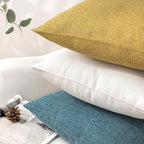 Phantoscope Pack of 2 Farmhouse Throw Pillow Covers Button Vintage Linen Solid Decorative Pillow Cover for Couch Bed and Chair Dark Yellow 12 x 20 inches 30 x 50 cm